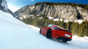 porsche sur circuit glace flaine